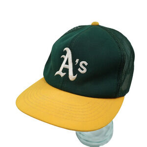 Vintage 90s Sport Specialties Oakland Athletics Mesh Snapback Trucker Hat